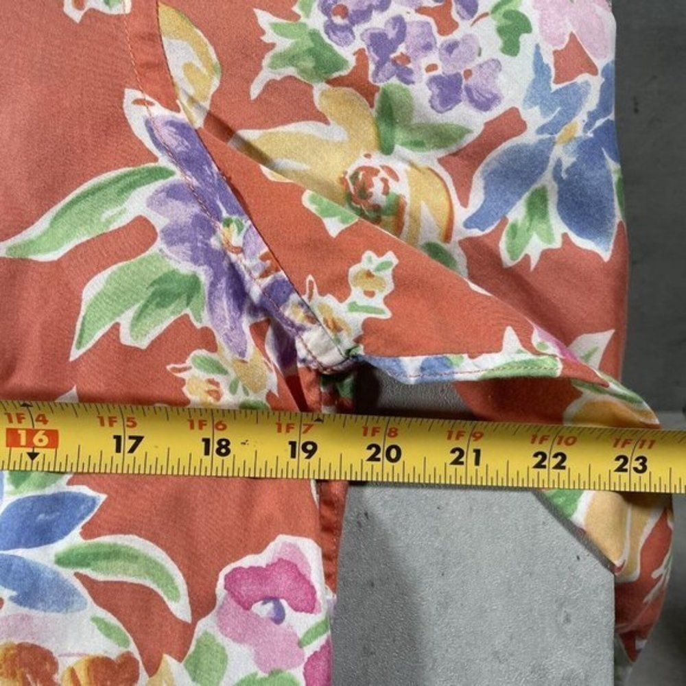 Ralph Lauren Hawaiian Short Sleeve Button Up Shirt Women Size M Floral Tropical - Picture 6 of 7